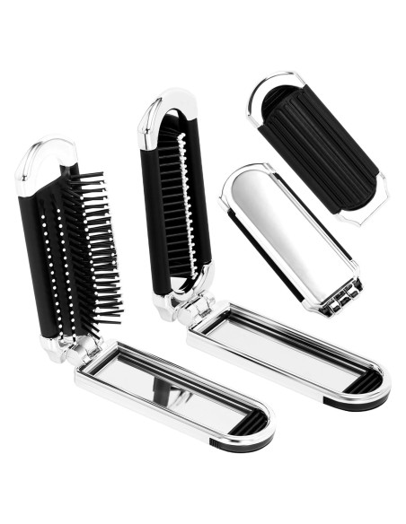 Cepillo de Pelo Plegable con Espejo Siutaga - 2 Pcs Mini