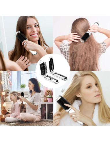 Cepillo de Pelo Plegable con Espejo Siutaga - 2 Pcs Mini