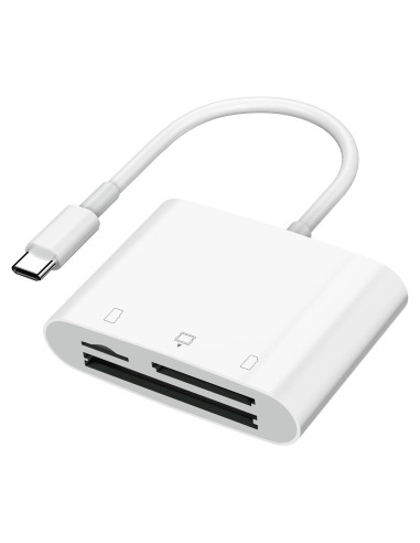Lector de Tarjetas USB-C Genérico 3-en-1 CF/SD/TF Blanco