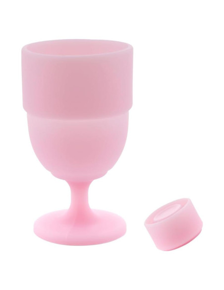 Vasos de Vino de Silicona Plegables TWZKXC 200ml Rosa