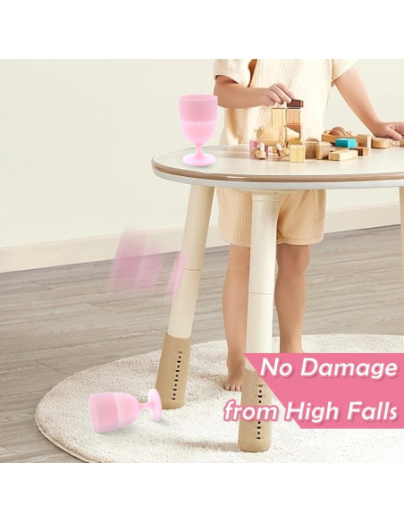 Vasos de Vino de Silicona Plegables TWZKXC 200ml Rosa