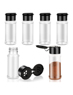Paquete de 6 frascos de especias plásticos 88.7 ml con tapa shaker