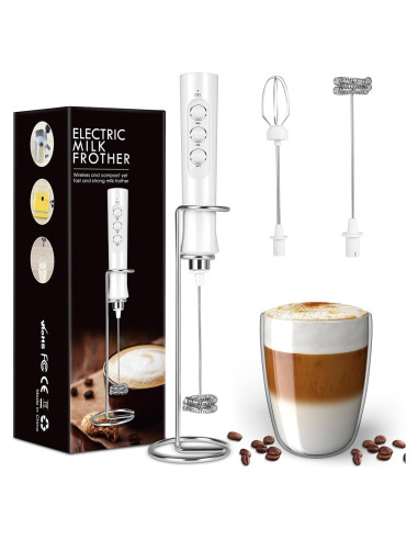 Espumador de Leche Recargable Nougat MF02 - 249g, Blanco