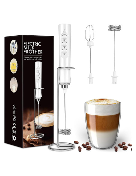 Espumador de Leche Recargable Nougat MF02 - 249g, Blanco