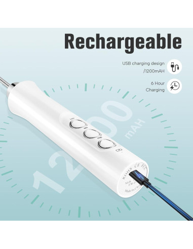 Espumador de Leche Recargable Nougat MF02 - 249g, Blanco