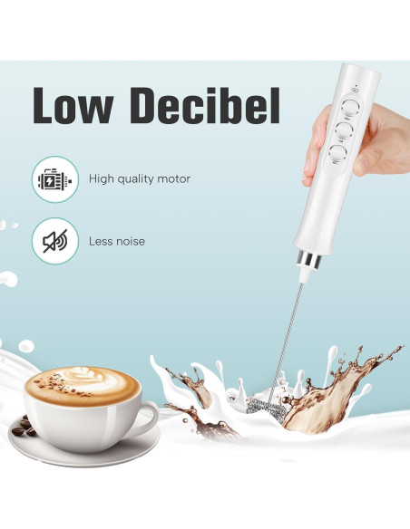 Espumador de Leche Recargable Nougat MF02 - 249g, Blanco