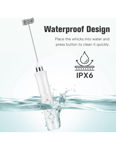 Espumador de Leche Recargable Nougat MF02 - 249g, Blanco