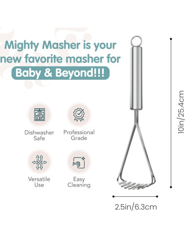 Mighty Masher triturador de alimentos para bebés acero inoxidable