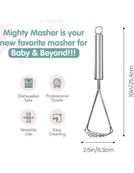 Mighty Masher triturador de alimentos para bebés acero inoxidable