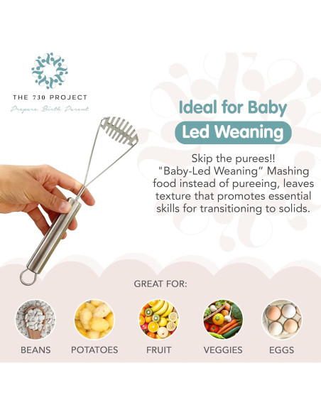 Mighty Masher triturador de alimentos para bebés acero inoxidable