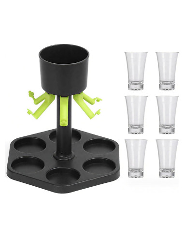 Dispensador de Chupitos TSKVT con 6 Vasos Acrílicos 44ml