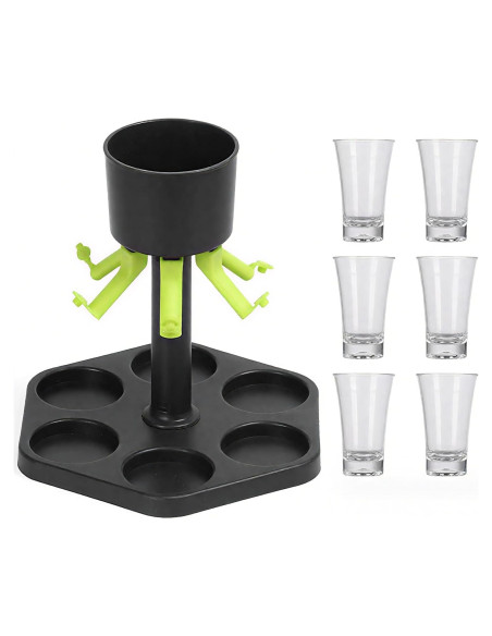 Dispensador de Chupitos TSKVT con 6 Vasos Acrílicos 44ml