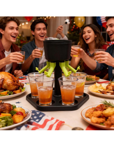 Dispensador de Chupitos TSKVT con 6 Vasos Acrílicos 44ml