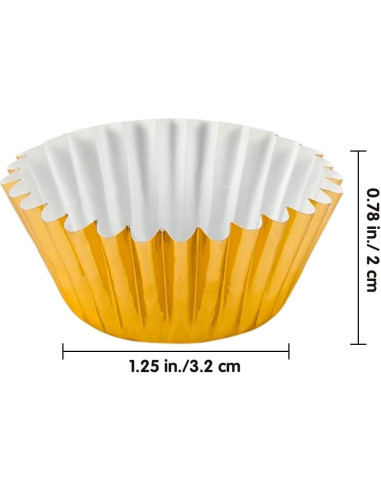 1000 Mini Copas para Cupcake Homtable Oro y Plata 3.18 cm