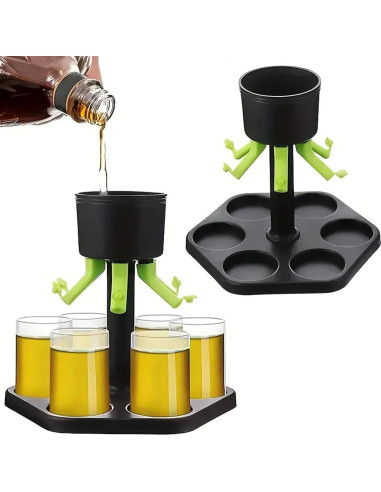 Dispensador de Chupitos TSKVT con 6 Vasos Acrílicos 44ml