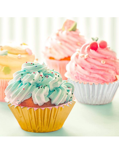 1000 Mini Copas para Cupcake Homtable Oro y Plata 3.18 cm