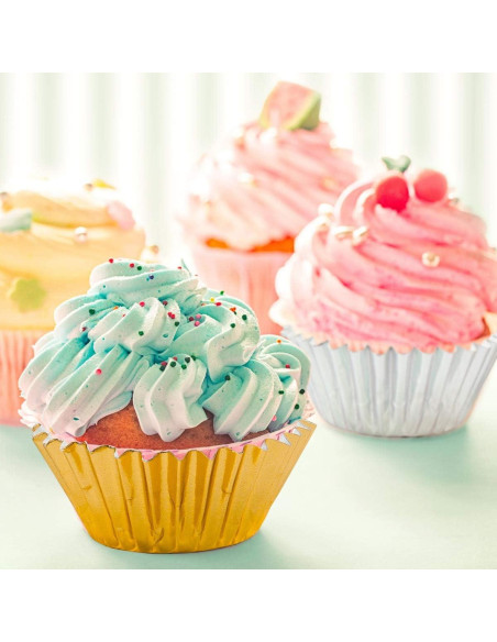 1000 Mini Copas para Cupcake Homtable Oro y Plata 3.18 cm