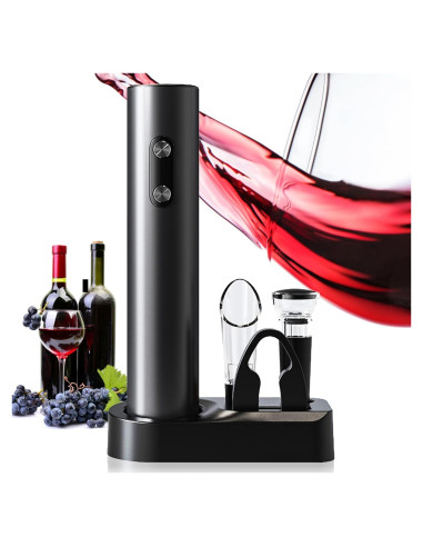 Juego de Abridor de Vino Eléctrico 5 en 1 CREERJOY Negro
