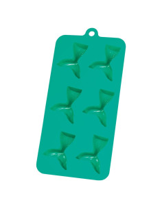 Bandeja de Hielo Silicona HIC Kitchen 6 Colas de Sirena Verde
