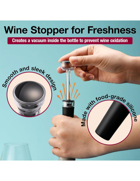 Juego de Abridor de Vino Eléctrico 5 en 1 CREERJOY Negro