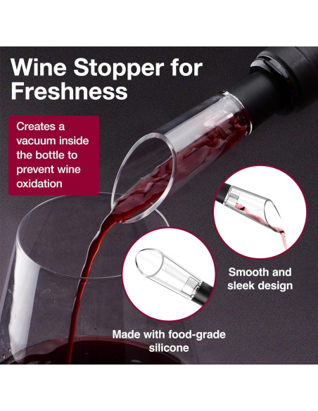 Juego de Abridor de Vino Eléctrico 5 en 1 CREERJOY Negro