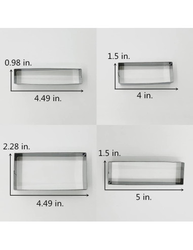 Cortador de Galletas Rectangular LILIAO Acero Inoxidable 11.4x2.5cm
