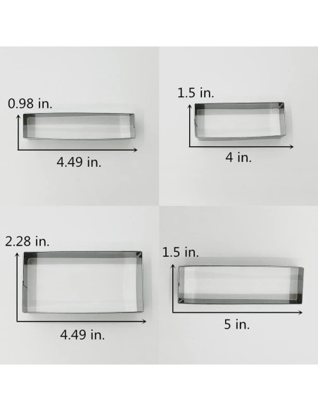 Cortador de Galletas Rectangular LILIAO Acero Inoxidable 11.4x2.5cm