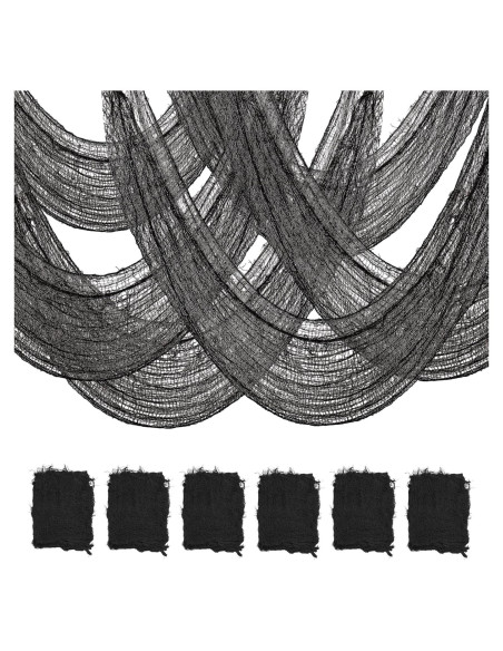 Paquete de 6 Telas Espeluznantes Negras Yokodaza 76x183 cm