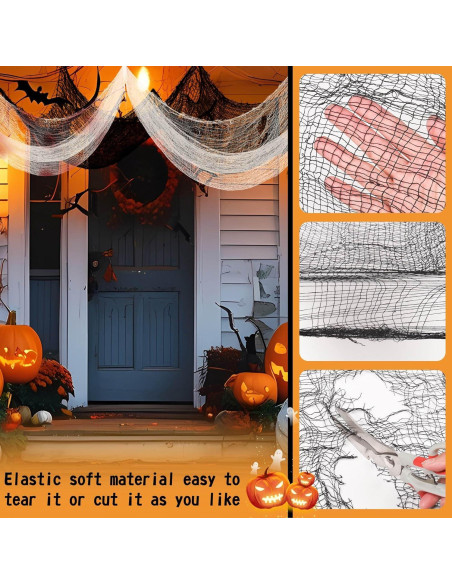 Paquete de 6 Telas Espeluznantes Negras Yokodaza 76x183 cm