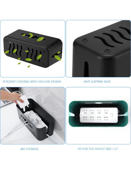 Caja Organizadora de Cables Gabfu Negra 31x13.5x13 cm Caja Organizadora de Cables Gabfu Negra 31x13.5x13 cm