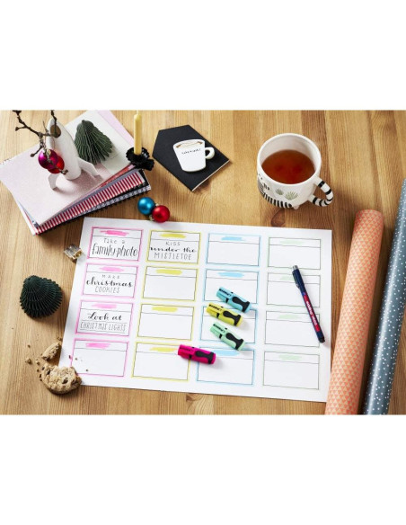 Resaltadores Mini Edding 7 - 5 Colores Pastel - Punta Biselada