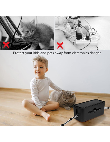 Caja Organizadora de Cables Gabfu Negra 31x13.5x13 cm Caja Organizadora de Cables Gabfu Negra 31x13.5x13 cm