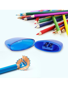 Sacapuntas Manual Doble Agujero Eagle, Paquete de 2, Azul 2