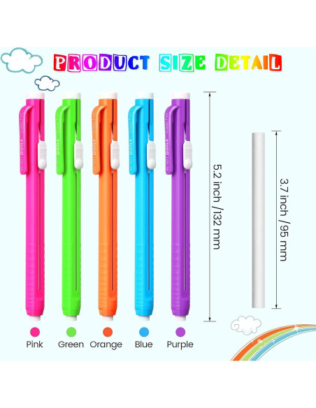 Borradores Mecánicos Retráctiles Pangda - 10 Piezas Multicolor