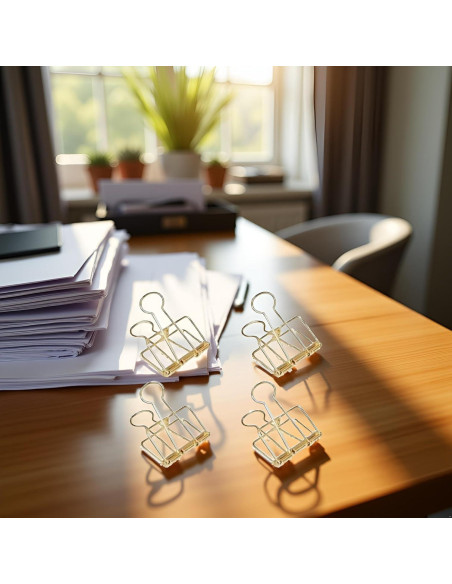 Clips de Papel de Metal Dorado WNHNO 51mm 4 Pcs