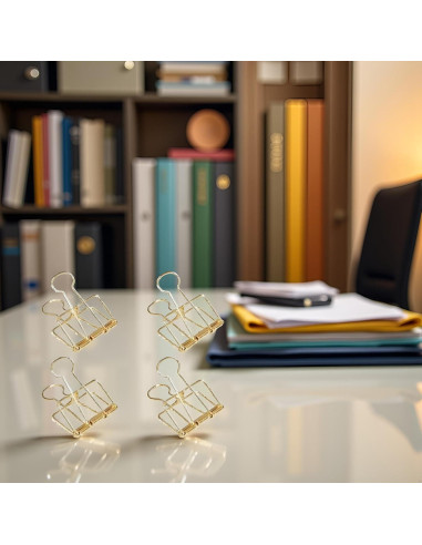 Clips de Papel de Metal Dorado WNHNO 51mm 4 Pcs