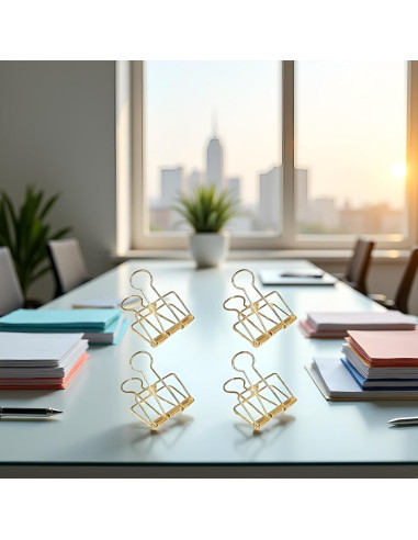 Clips de Papel de Metal Dorado WNHNO 51mm 4 Pcs