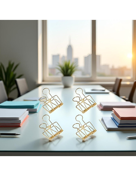 Clips de Papel de Metal Dorado WNHNO 51mm 4 Pcs