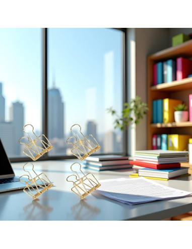 Clips de Papel de Metal Dorado WNHNO 51mm 4 Pcs