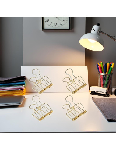 Clips de Papel de Metal Dorado WNHNO 51mm 4 Pcs