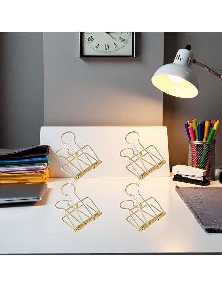 Clips de Papel de Metal Dorado WNHNO 51mm 4 Pcs