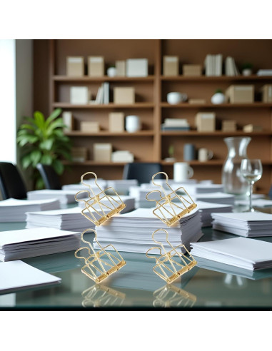 Clips de Papel de Metal Dorado WNHNO 51mm 4 Pcs