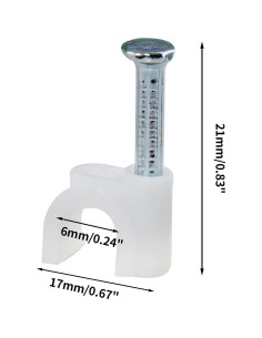 100 Clips de Cable Bonsicoky 6mm con Clavo de Acero Galvanizado 2