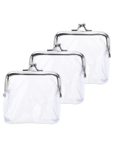 3 Monederos Transparentes Impermeables PVC para Viaje y Cosméticos