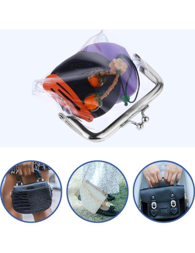 3 Monederos Transparentes Impermeables PVC para Viaje y Cosméticos