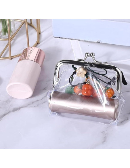 3 Monederos Transparentes Impermeables PVC para Viaje y Cosméticos
