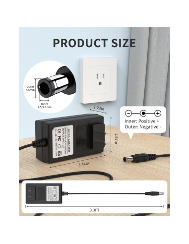 Adaptador de Cargador 15V 3A LitStar - Protección Integral