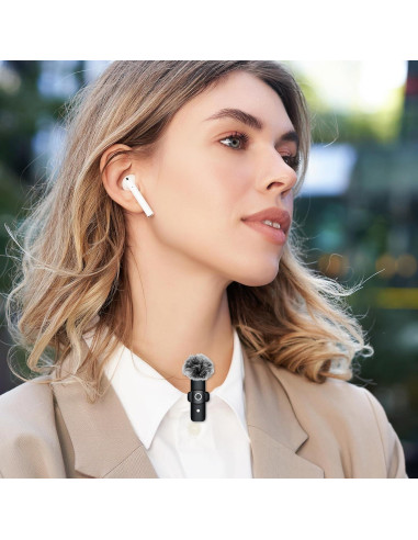 Juego de 8 Cubiertas de Micrófono Paraviento Lavalier - Espuma y Peludo