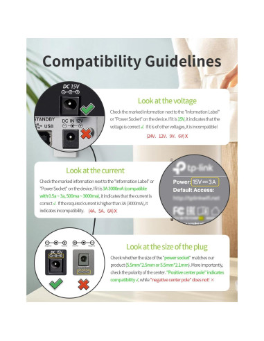 Adaptador de Cargador 15V 3A LitStar - Protección Integral
