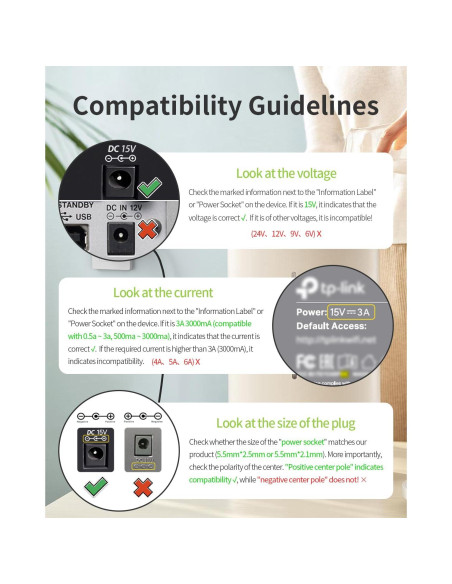 Adaptador de Cargador 15V 3A LitStar - Protección Integral